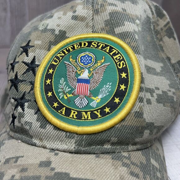US Army Hat Official Military Cap Baseball Hat Camouflage Green Adjustable OSFM - Picture 3 of 8